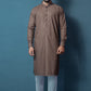 Textured Brown Wash N Wear Kurta