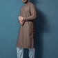 Textured Brown Wash N Wear Kurta