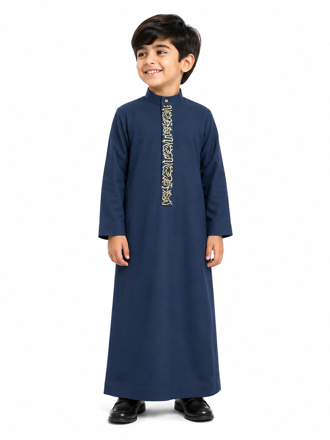 Sea Green Saudi Emboidered Kids Thobe