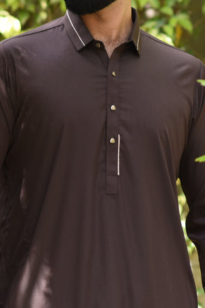 DARK BROWN-KAMEEZ SHALWAR