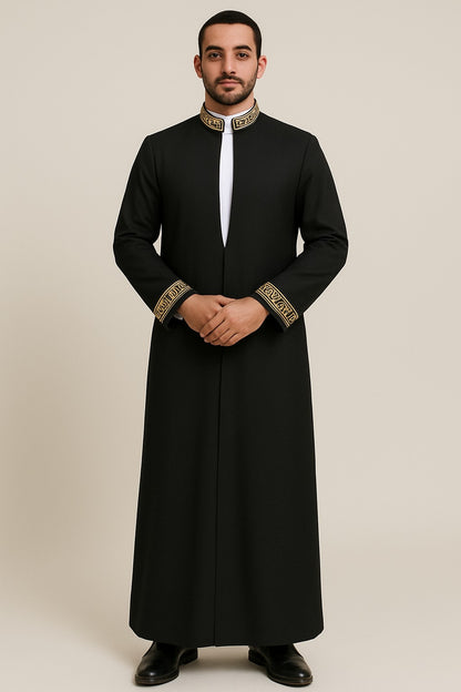 Black Embroidery Thobe