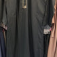 Black Saudi Embroidery Thobe